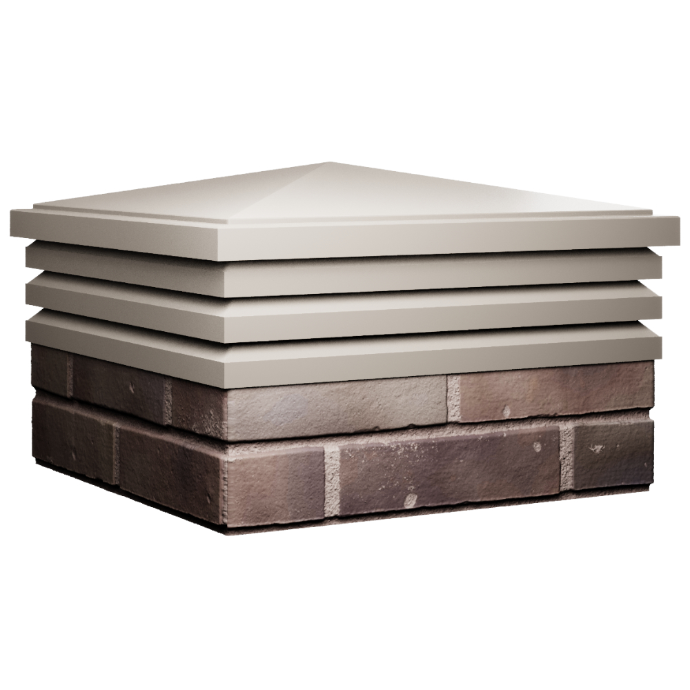 Колпак Zking Бона ХайТек Бежевый на столб 2х2 кирпича (513х513мм) в Томске фото