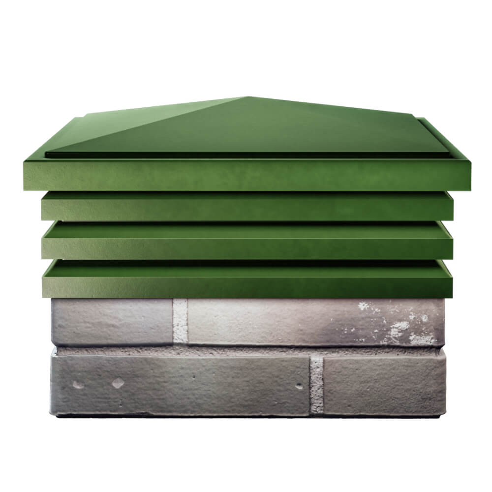 Колпак Zking Бона ХайТек Зеленый на столб 1.5х1.5 кирпича (385х385мм) Томск фото