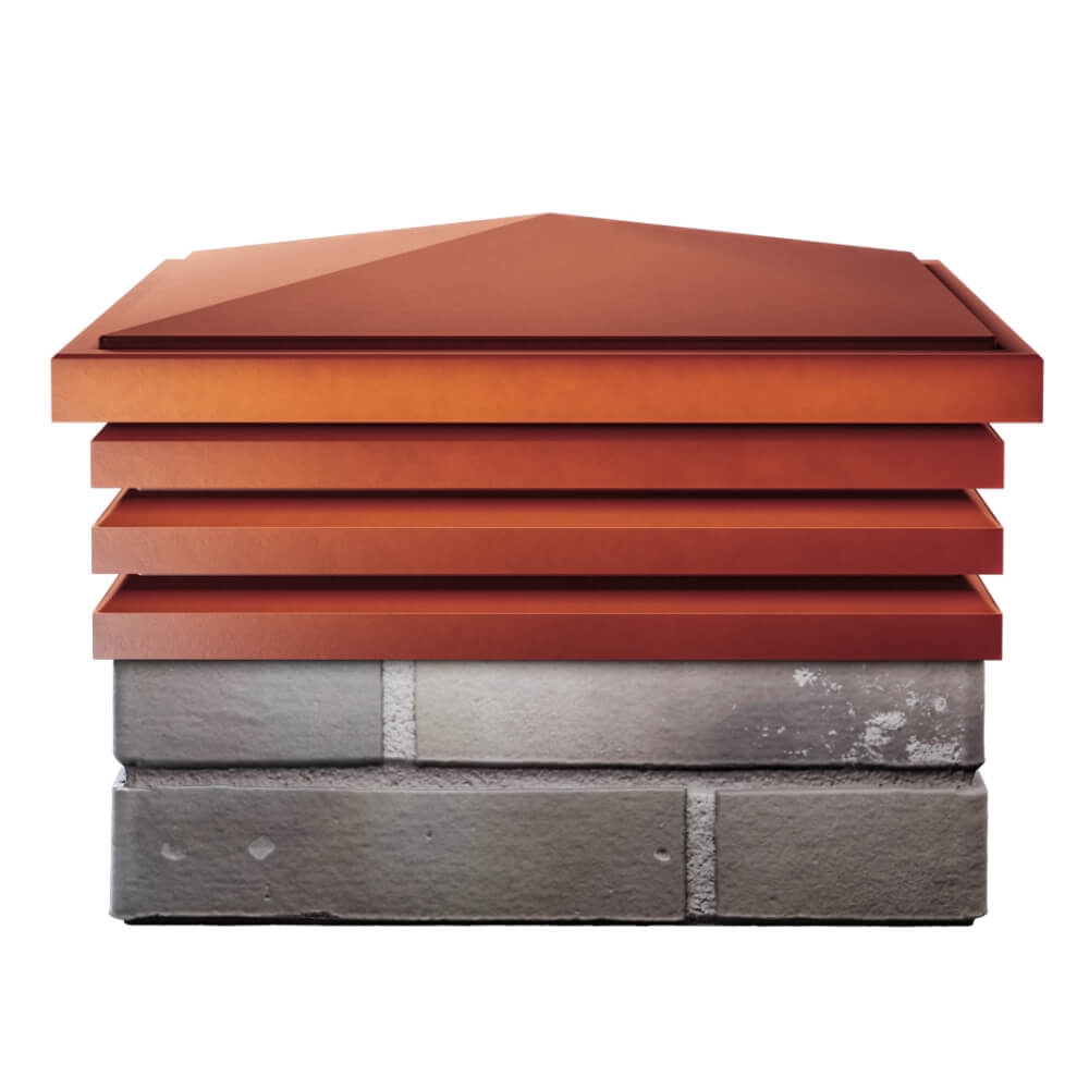 Колпак Zking Бона ХайТек Красный на столб 1.5х1.5 кирпича (385х385мм) Томск фото