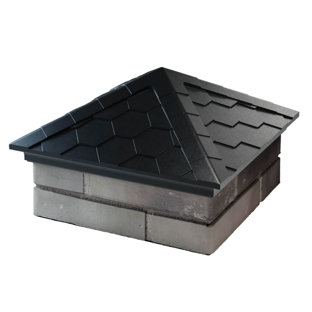 Колпак Zking Эверест Черный на столб 1.5х1.5 кирпича (390х390мм) в Томске фото