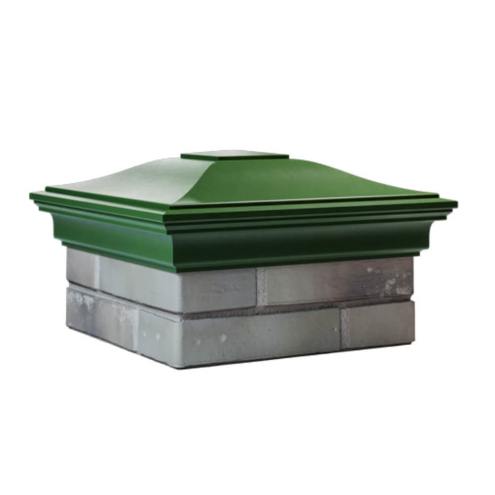 Колпак Zking Монблан Зеленый на столб 1.5х1.5 еврокирпича 0.7НФ (355х355мм) в Томске фото