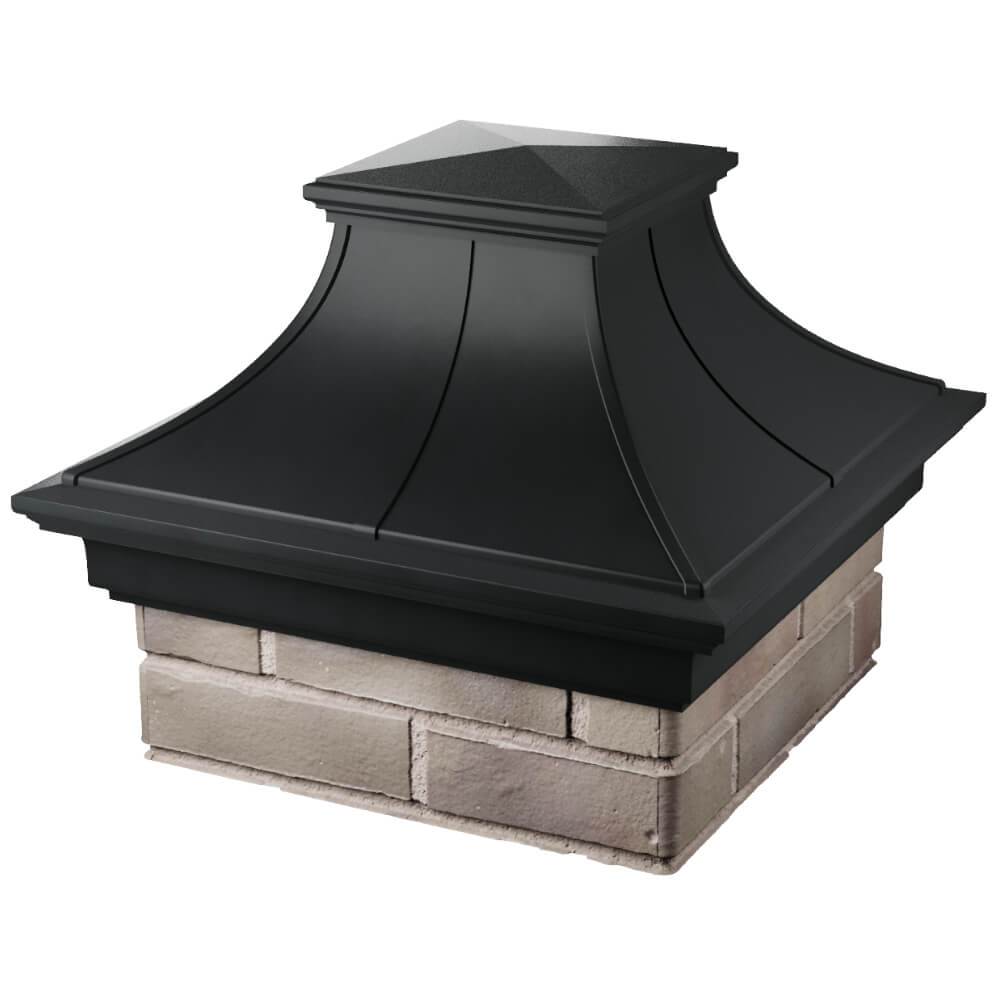 Колпак Zking Монблан Премиум Черный на столб 1.5х1.5 кирпича (385х385мм) в Томске фото