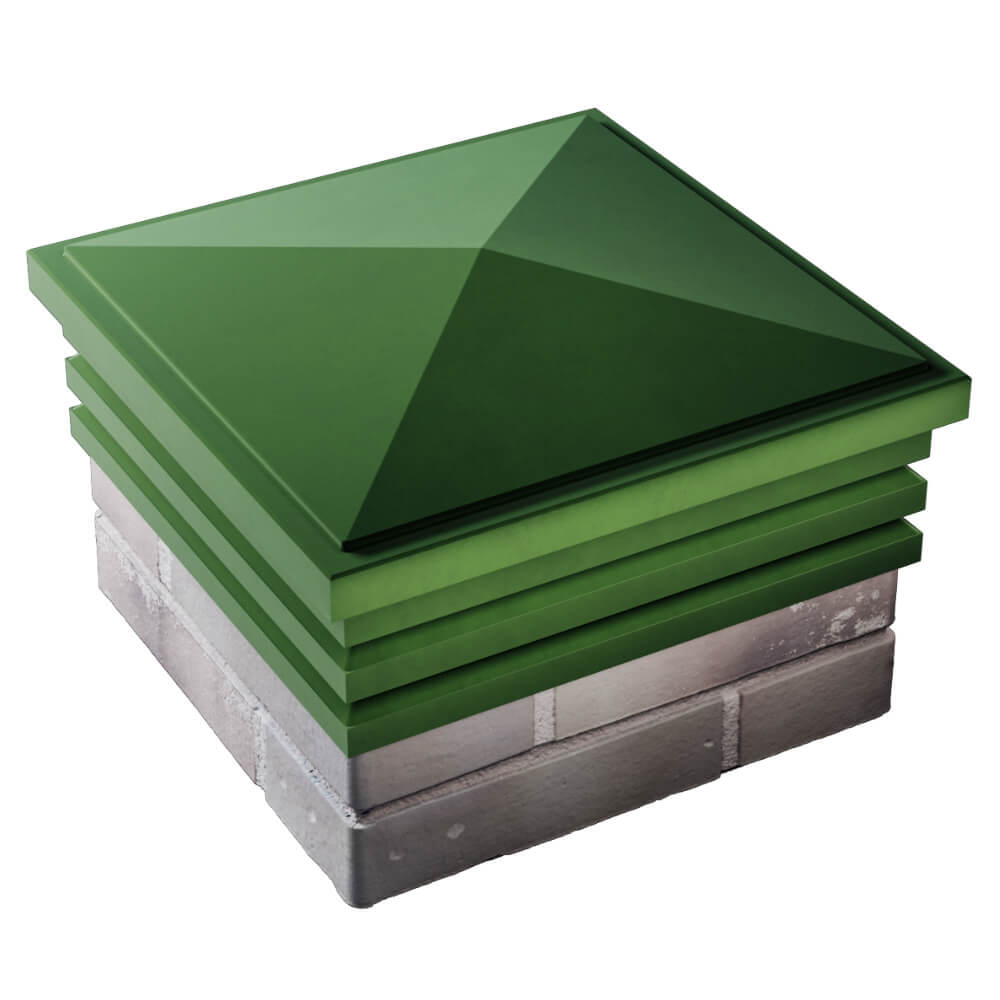 Колпак Zking Бона ХайТек Зеленый на столб 1.5х1.5 кирпича (385х385мм) в Томске фото