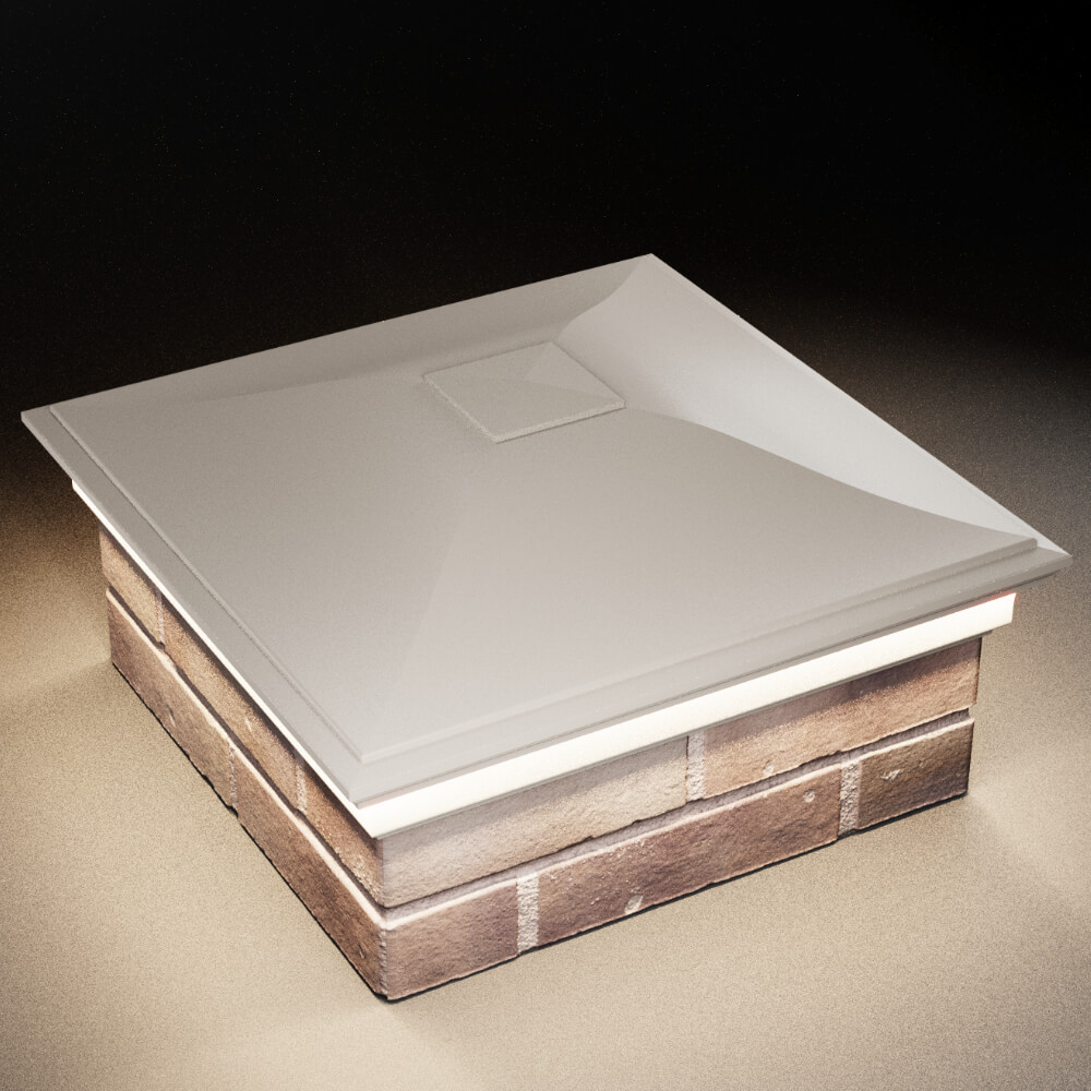 Колпак Zking Монблан Бежевый на столб 2х2 кирпича (515х515мм) c подсветкой в Томске фото