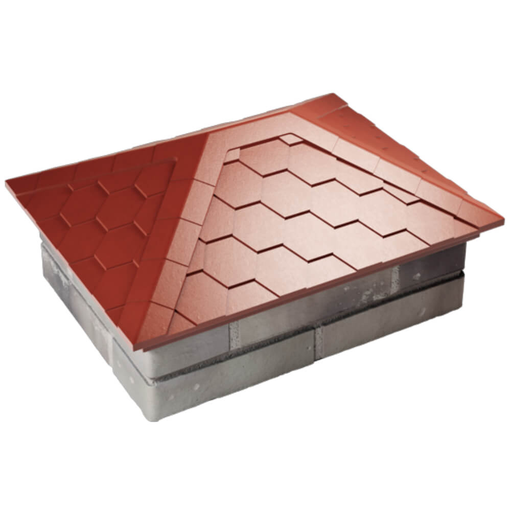 Колпак Zking Эверест Красный на столб 2х1.5 кирпича (520х390мм) Томск фото