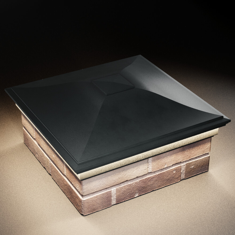 Колпак Zking Монблан Черный на столб 2х2 кирпича (515х515мм) c подсветкой в Томске фото