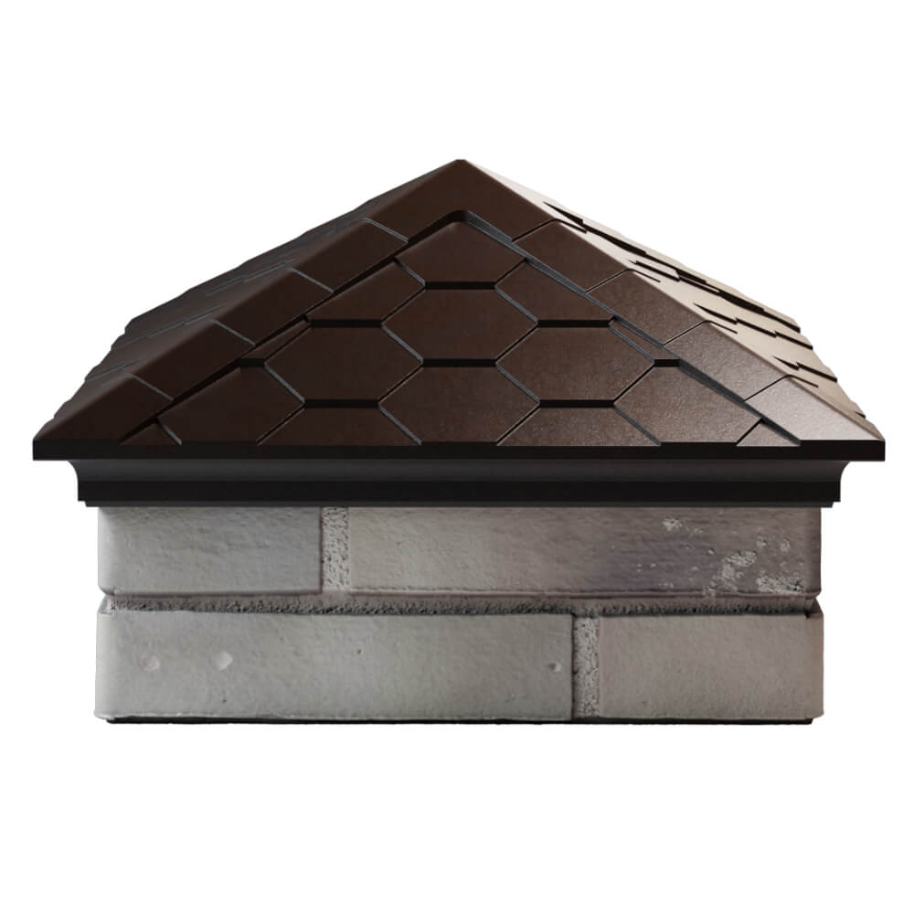 Колпак Zking Эверест Коричневый на столб 1.5х1.5 кирпича (390х390мм) Томск фото