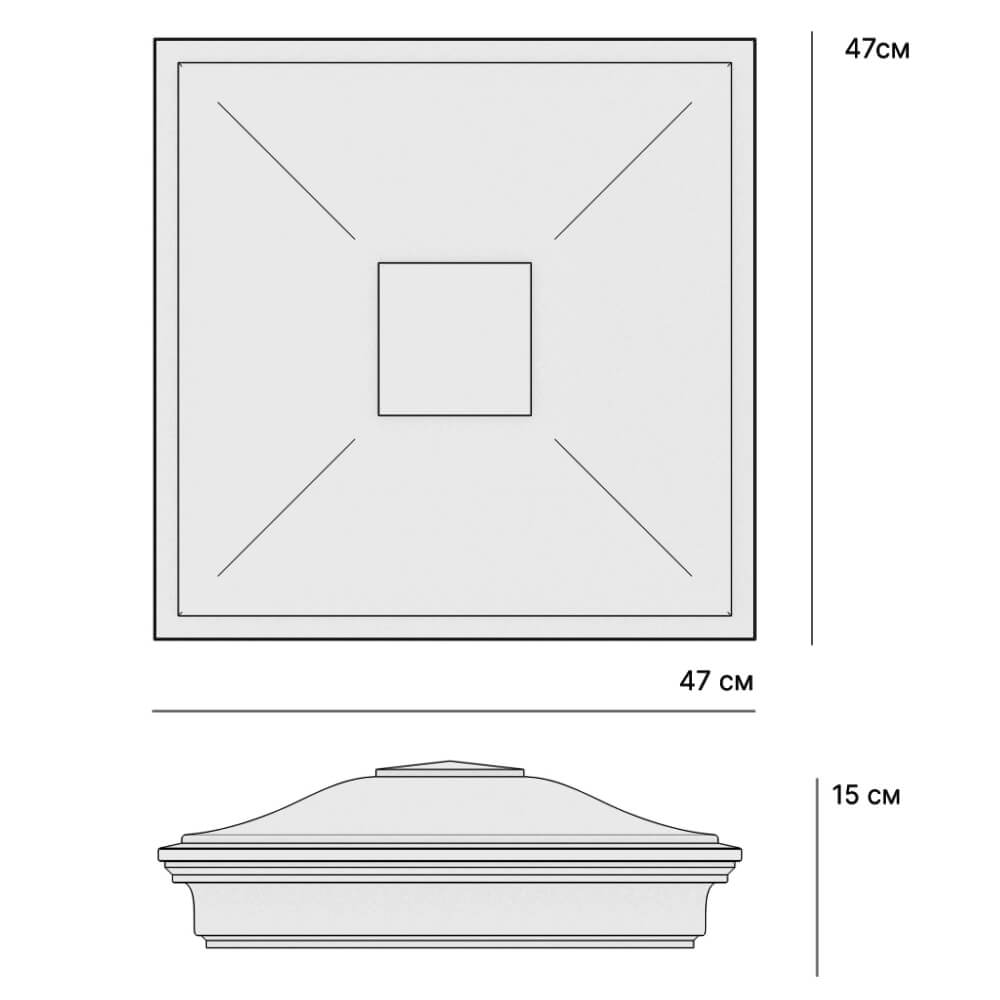 Колпак Zking Монблан Красный на столб 1.5х1.5 кирпича (385х385мм) в Томске фото