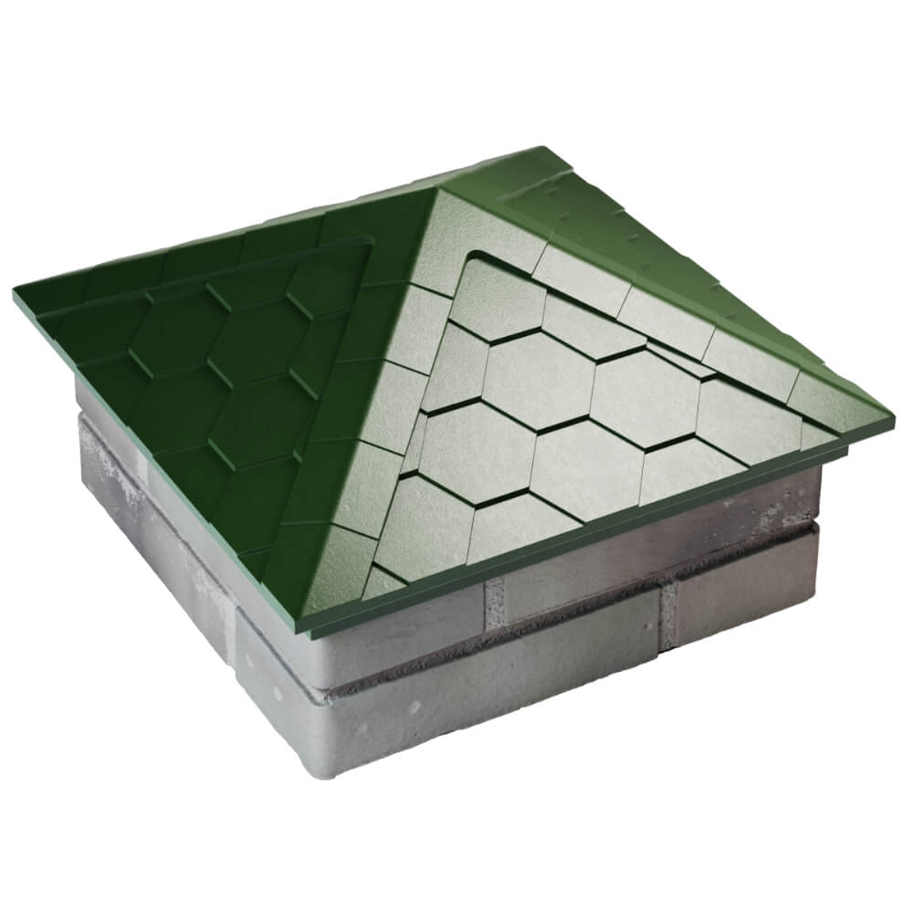 Колпак Zking Эверест Зеленый на столб 1.5х1.5 кирпича (390х390мм) в Томске фото