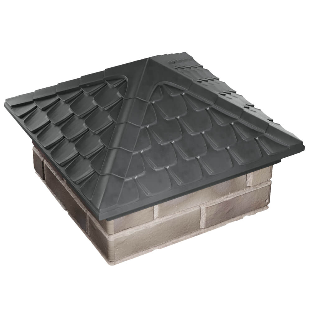 Колпак Zking Эльбрус Серый на столб 1.5х1.5 кирпича (385х385мм) в Томске фото