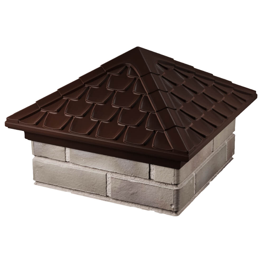 Колпак Zking Эльбрус Коричневый на столб 1.5х1.5 кирпича (385х385мм) в Томске фото