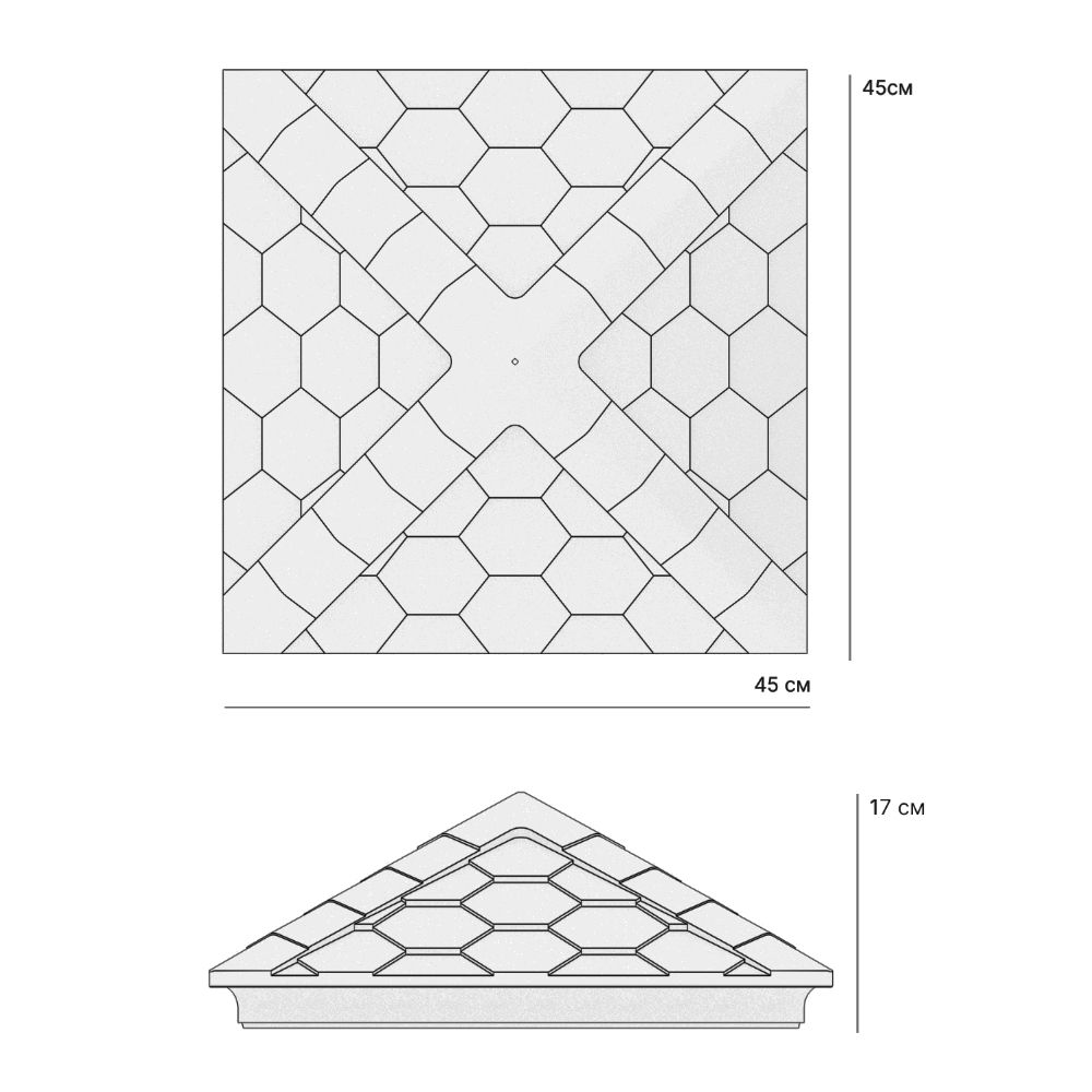 Колпак Zking Эверест Черный на столб 1.5х1.5 кирпича (390х390мм) в Томске фото