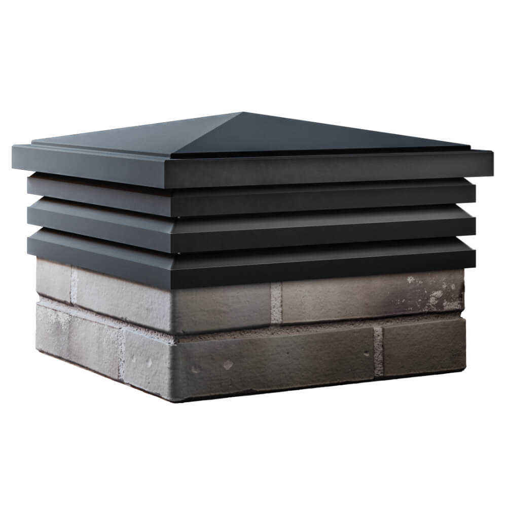 Колпак Zking Бона ХайТек Черный на столб 1.5х1.5 кирпича (385х385мм) в Томске фото