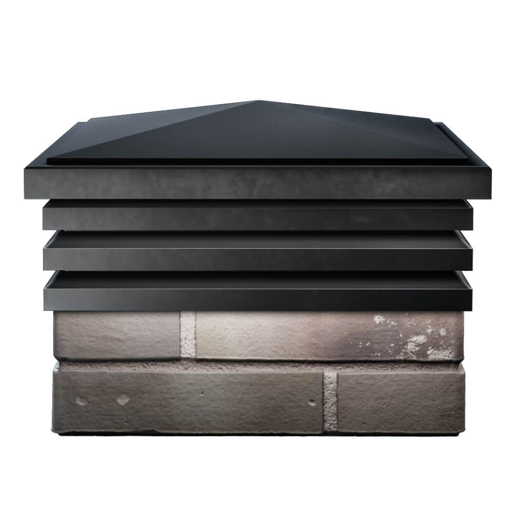 Колпак Zking Бона ХайТек Черный на столб 1.5х1.5 кирпича (385х385мм) Томск фото