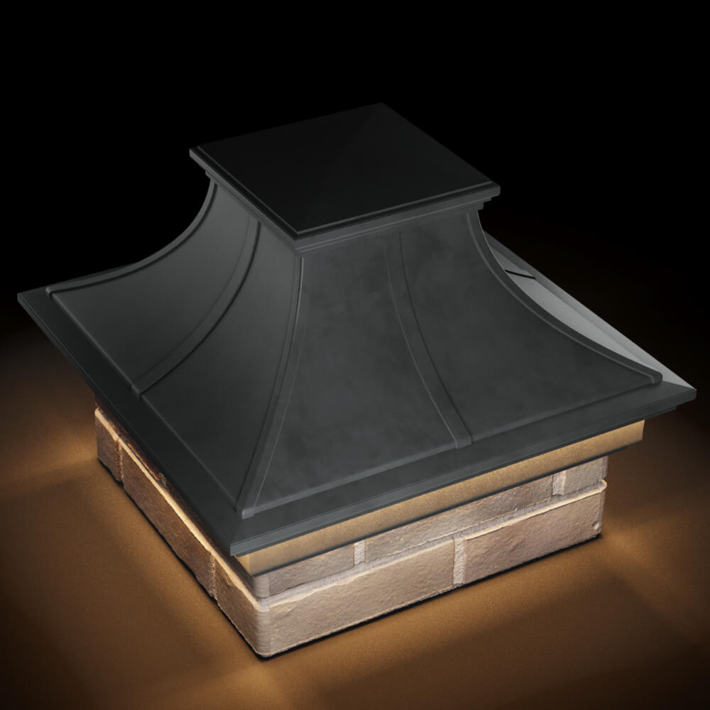 Колпак Zking Монблан Премиум Серый на столб 1.5х1.5 кирпича (385х385мм) с подсветкой в Томске фото