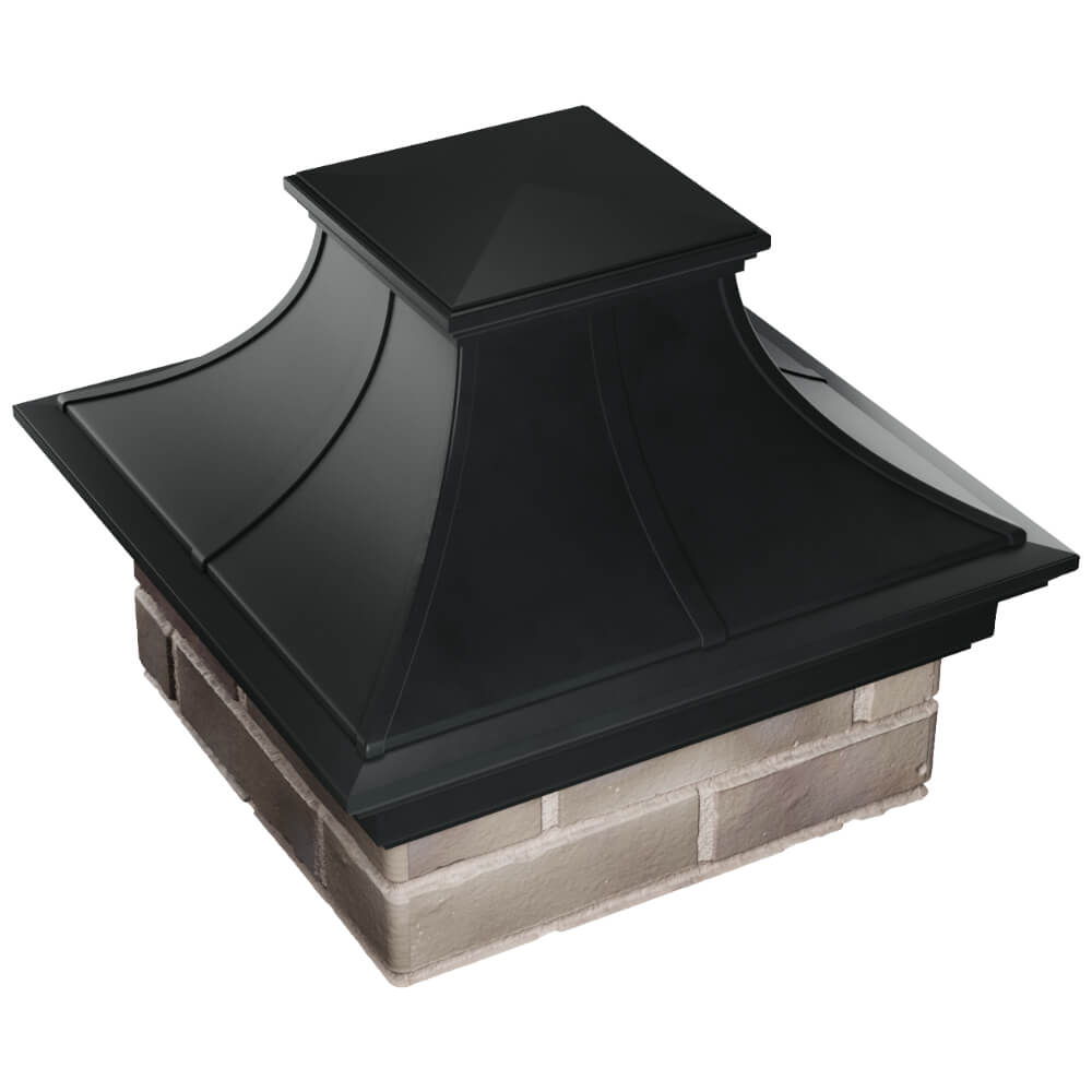 Колпак Zking Монблан Премиум Черный на столб 1.5х1.5 кирпича (385х385мм) в Томске фото