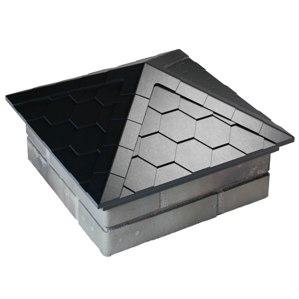 Колпак Zking Эверест Черный на столб 1.5х1.5 кирпича (390х390мм) в Томске фото