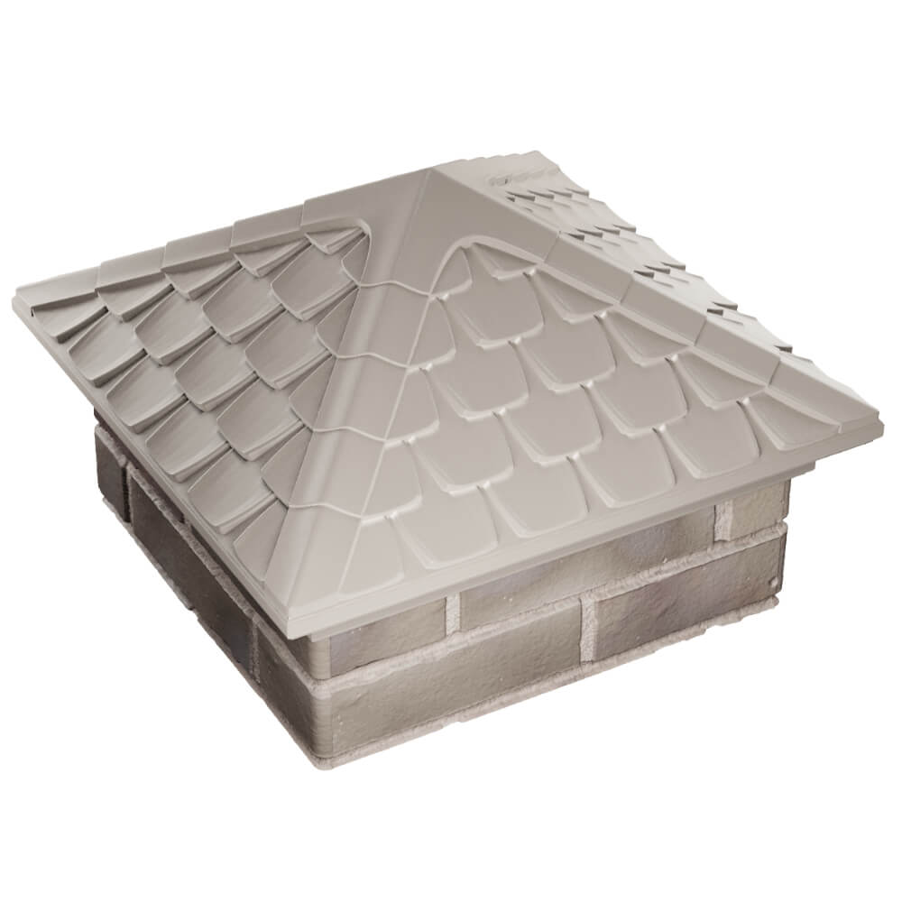 Колпак Zking Эльбрус Бежевый на столб 1.5х1.5 кирпича (385х385мм) в Томске фото