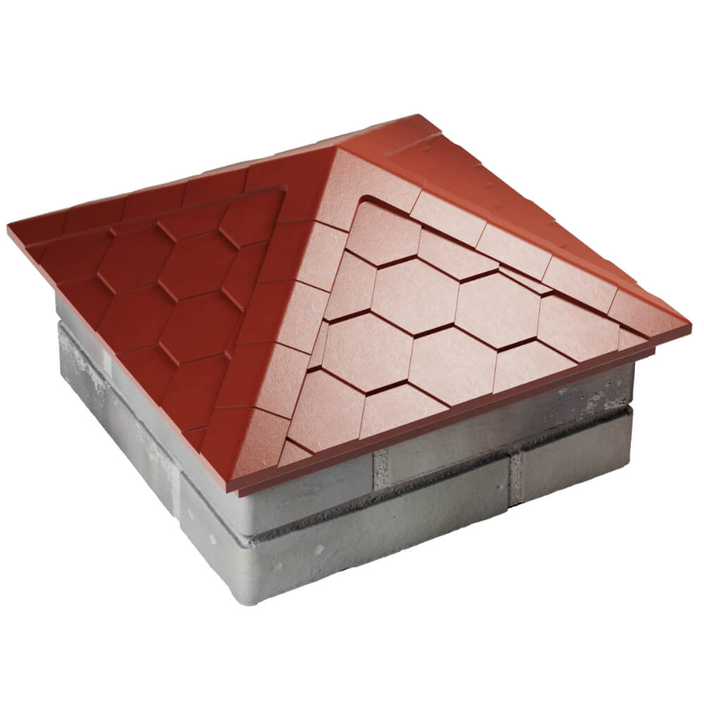 Колпак Zking Эверест Красный на столб 1.5х1.5 кирпича (390х390мм) в Томске фото