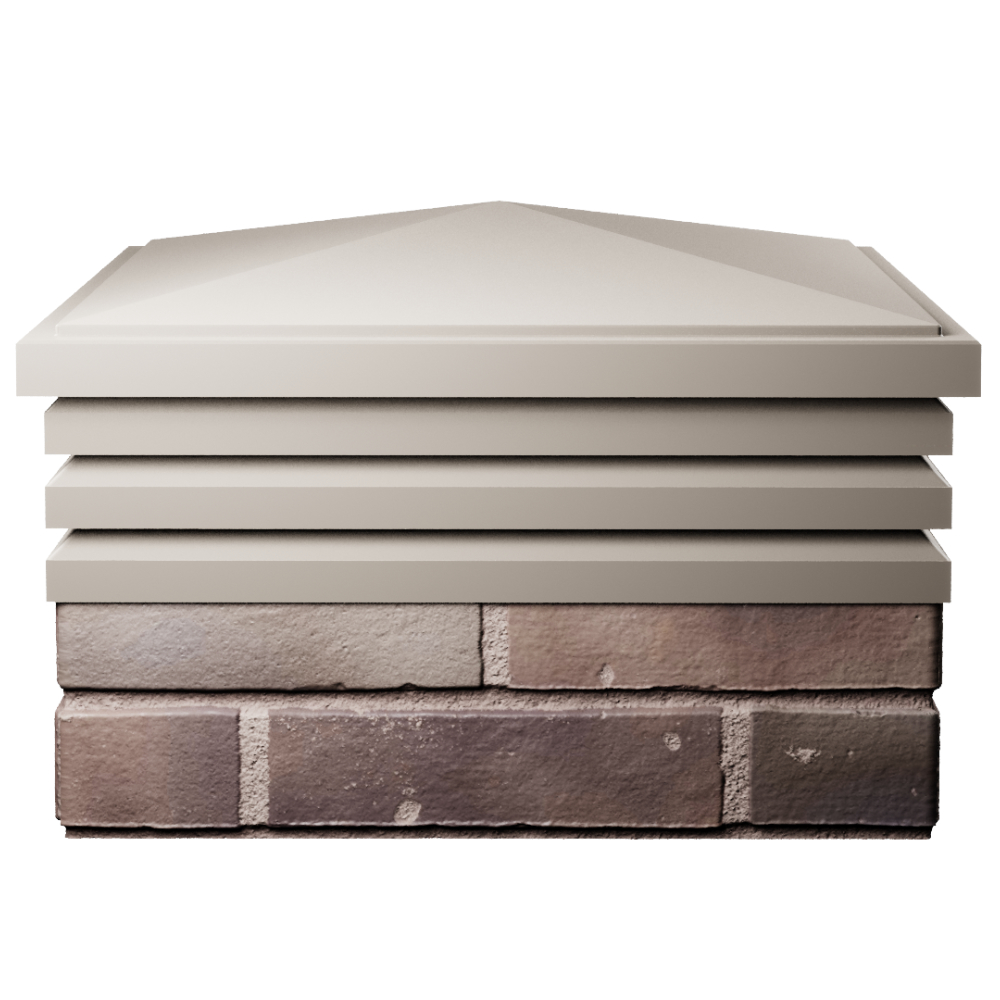 Колпак Zking Бона ХайТек Бежевый на столб 2х2 кирпича (513х513мм) Томск фото