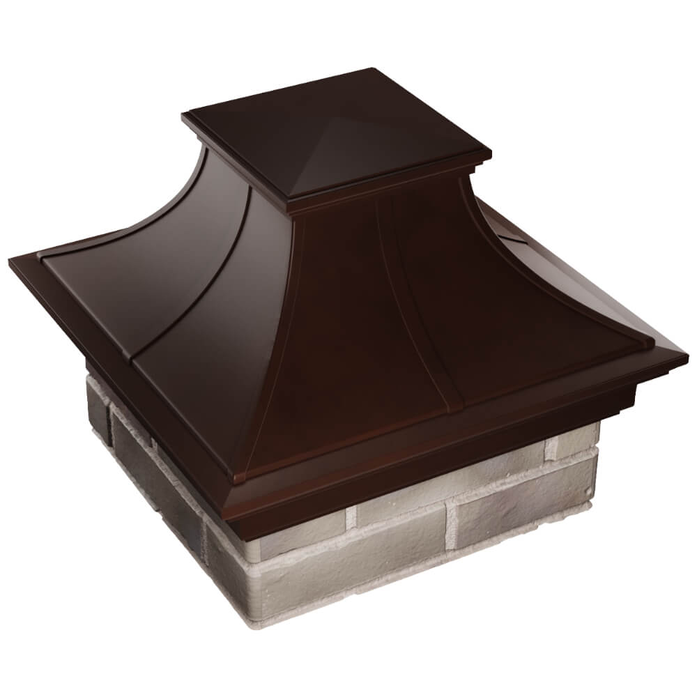 Колпак Zking Монблан Премиум Коричневый на столб 1.5х1.5 кирпича (385х385мм) в Томске фото