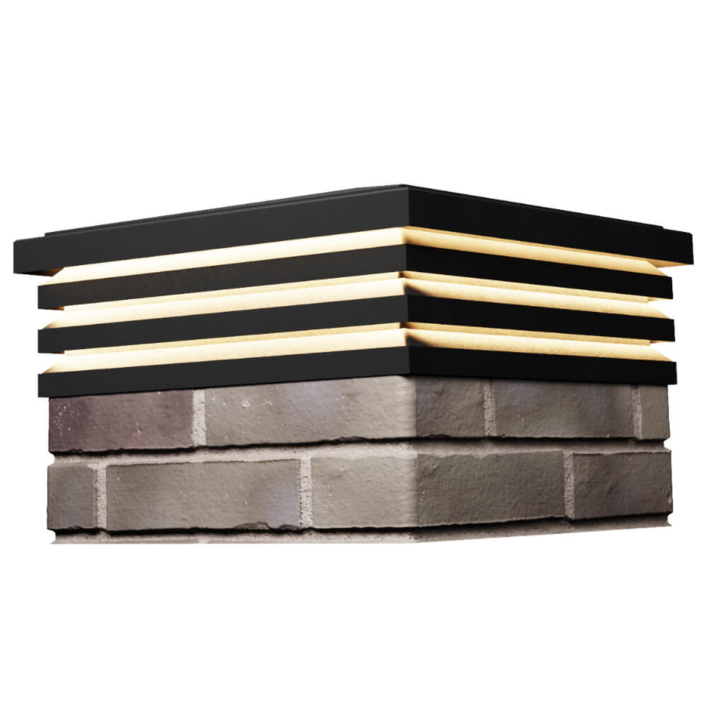 Колпак Zking Бона ХайТек Черный на столб 1.5х1.5 кирпича (385х385мм) с подсветкой в Томске фото