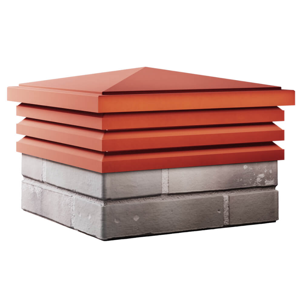 Колпак Zking Бона ХайТек Красный на столб 1.5х1.5 кирпича (385х385мм) в Томске фото