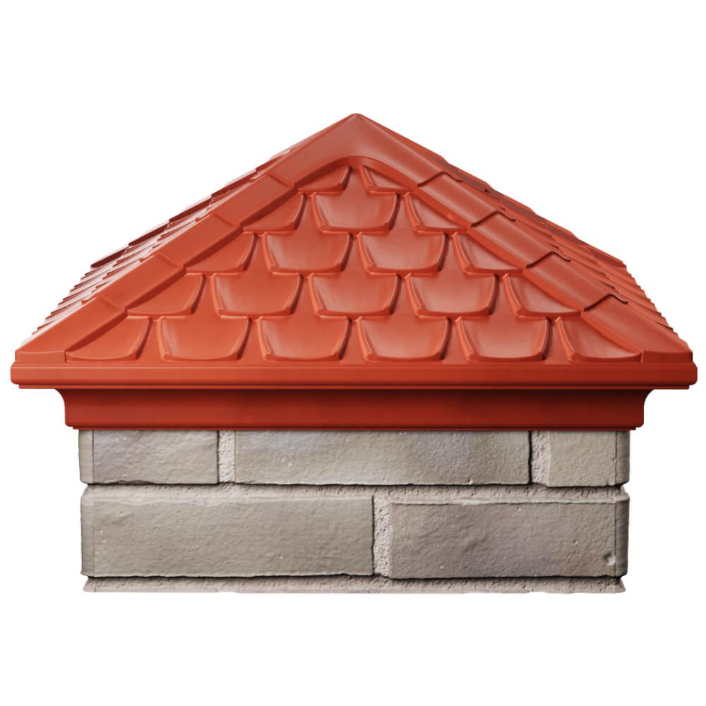 Колпак Zking Эльбрус Красный на столб 1.5х1.5 кирпича (385х385мм) Томск фото