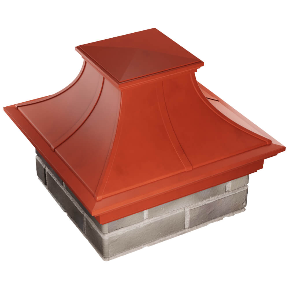 Колпак Zking Монблан Премиум Красный на столб 1.5х1.5 кирпича (385х385мм) в Томске фото