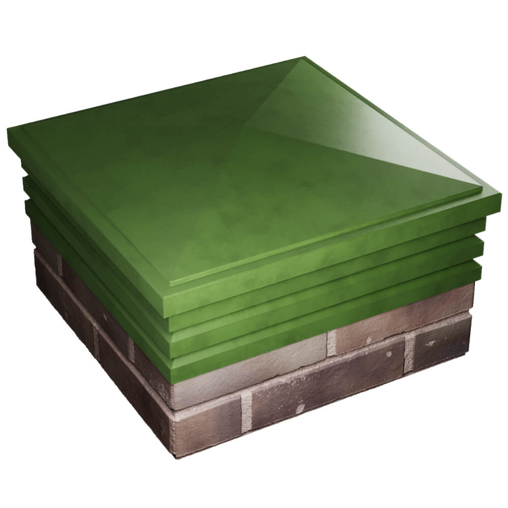 Колпак Zking Бона ХайТек Зеленый на столб 2х2 кирпича (513х513мм) в Томске фото