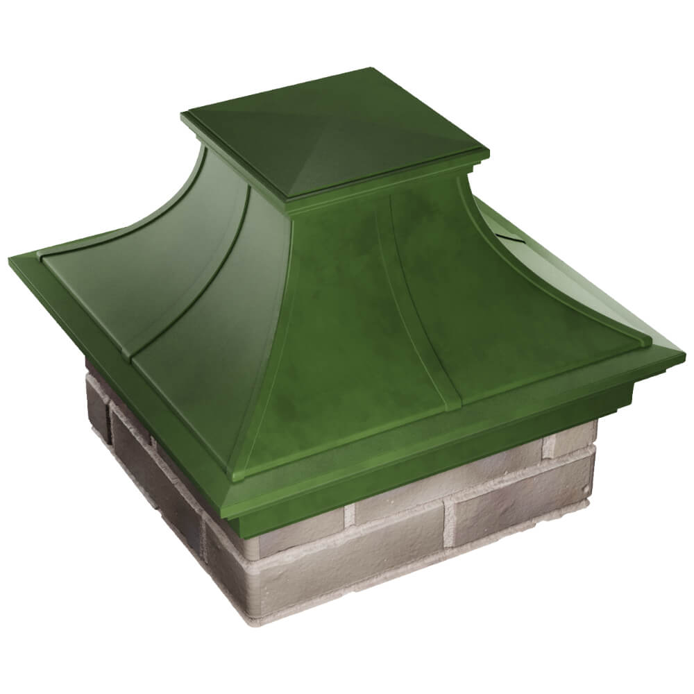 Колпак Zking Монблан Премиум Зеленый на столб 1.5х1.5 кирпича (385х385мм) в Томске фото