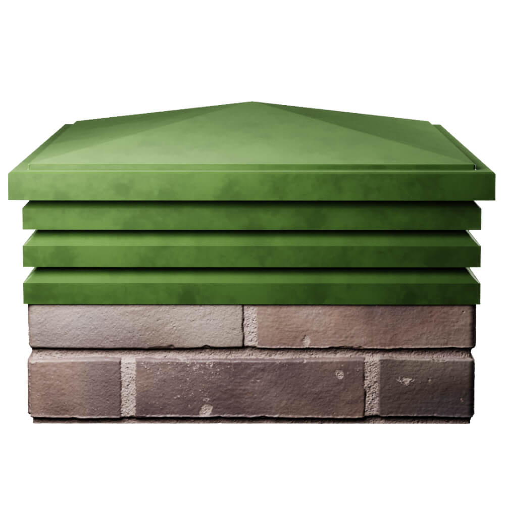 Колпак Zking Бона ХайТек Зеленый на столб 2х2 кирпича (513х513мм) Томск фото