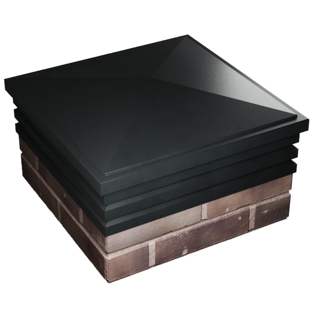 Колпак Zking Бона ХайТек Черный на столб 2х2 кирпича (513х513мм) в Томске фото