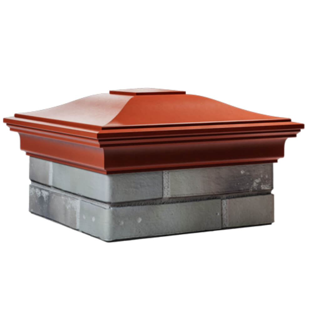 Колпак Zking Монблан Красный на столб 1.5х1.5 кирпича (385х385мм) в Томске фото