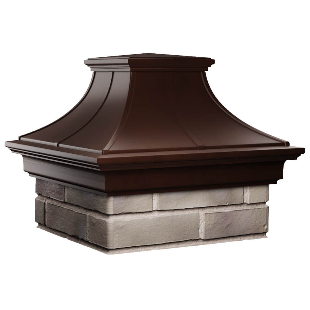 Колпак Zking Монблан Премиум Коричневый на столб 1.5х1.5 кирпича (385х385мм) в Томске фото