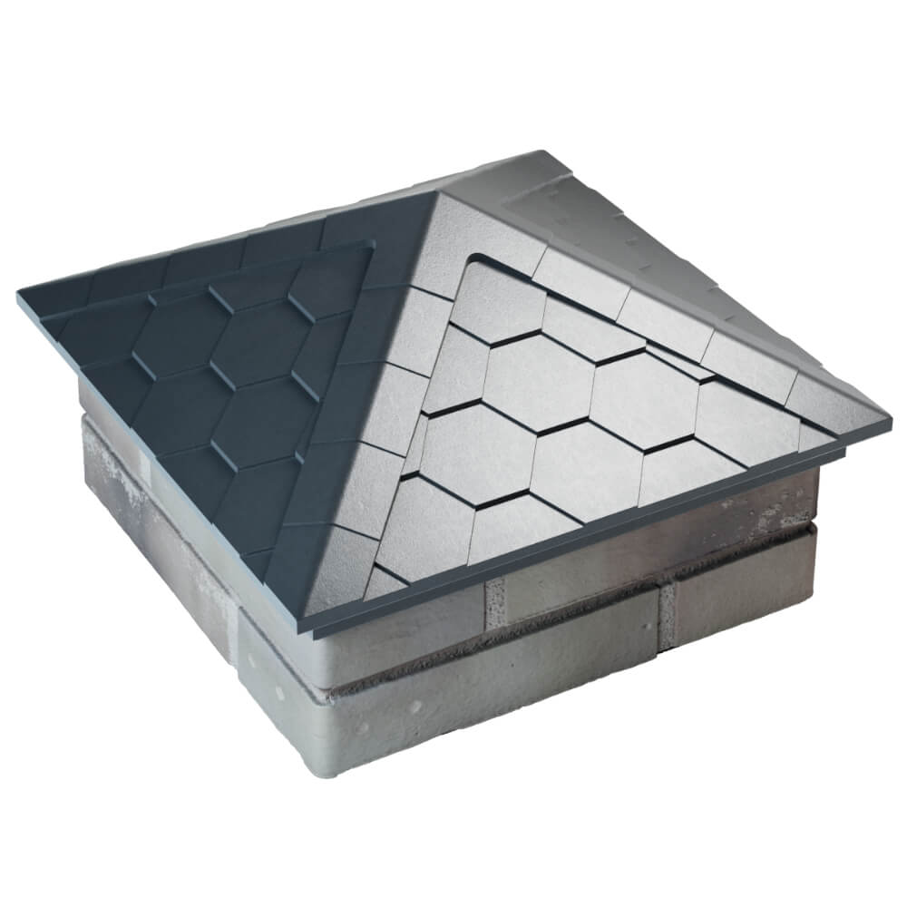 Колпак Zking Эверест Серый на столб 1.5х1.5 кирпича (390х390мм) в Томске фото