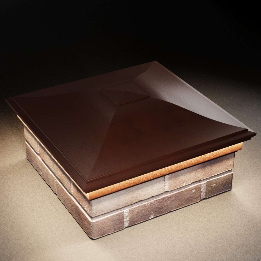 Колпак Zking Монблан Коричневый на столб 2х2 кирпича (515х515мм) c подсветкой в Томске фото