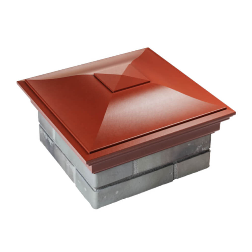 Колпак Zking Монблан Красный на столб 1.5х1.5 еврокирпича 0.7НФ (355х355мм) в Томске фото