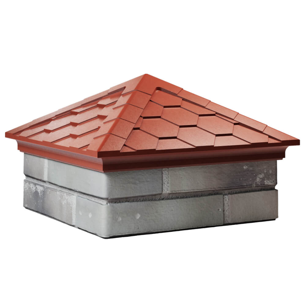 Колпак Zking Эверест Красный на столб 1.5х1.5 кирпича (390х390мм) в Томске фото