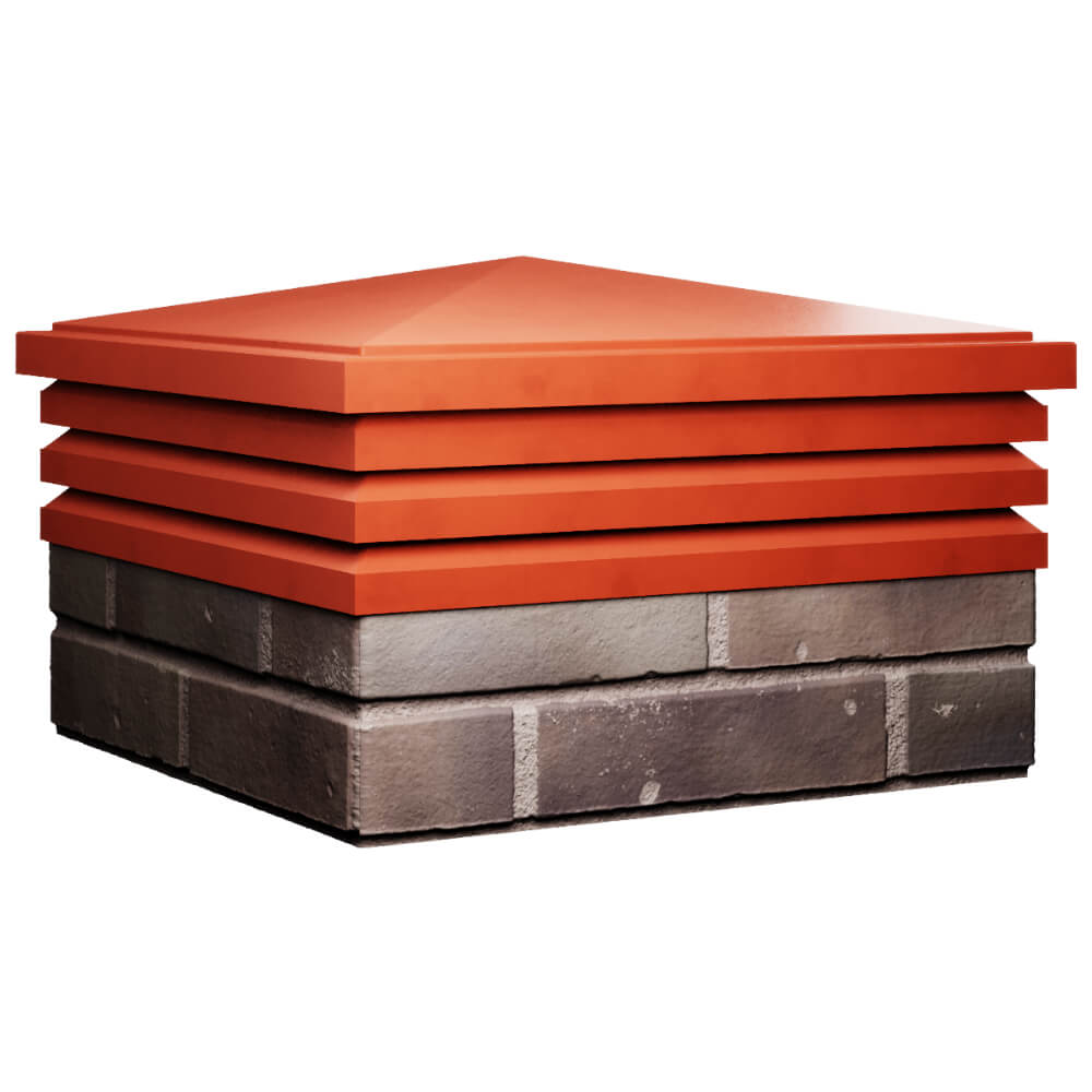 Колпак Zking Бона ХайТек Красный на столб 2х2 кирпича (513х513мм) в Томске фото