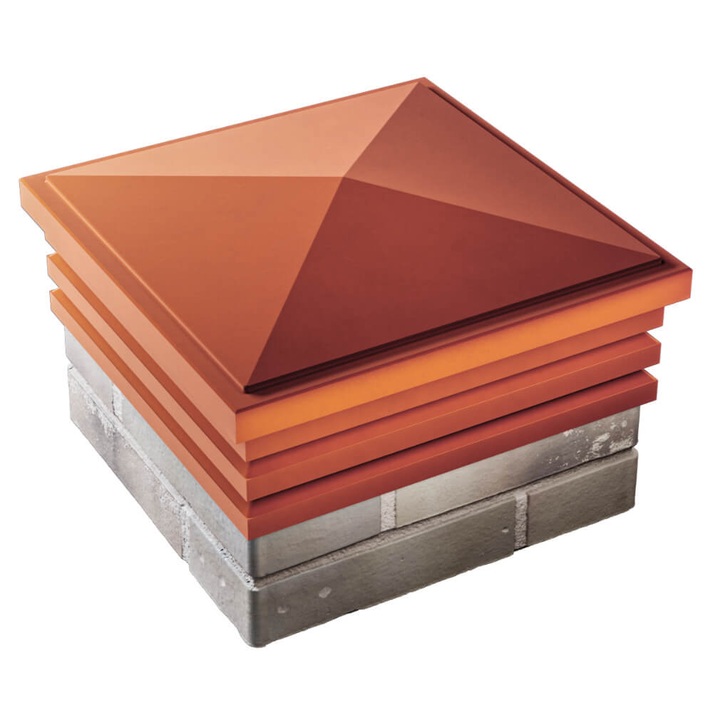 Колпак Zking Бона ХайТек Красный на столб 1.5х1.5 кирпича (385х385мм) в Томске фото