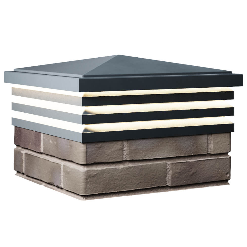 Колпак Zking Бона ХайТек Серый на столб 1.5х1.5 кирпича (385х385мм) с подсветкой в Томске фото