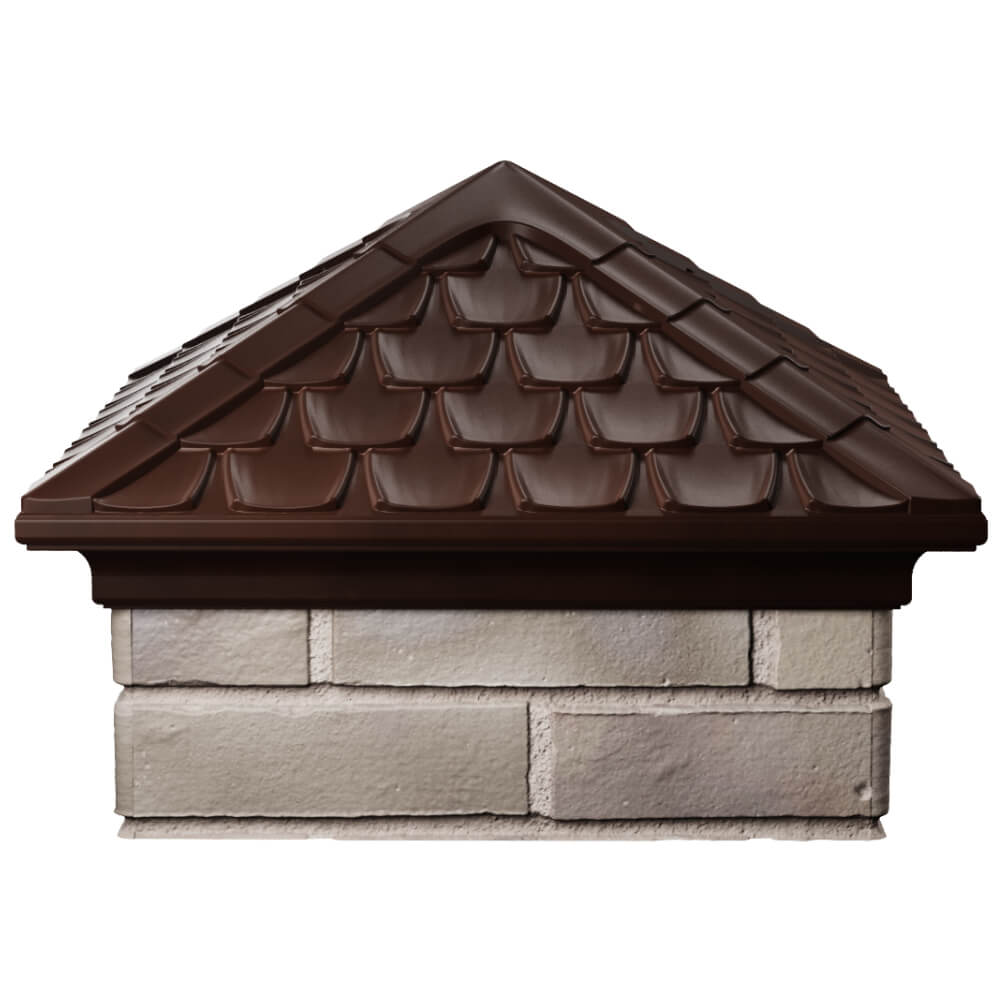 Колпак Zking Эльбрус Коричневый на столб 1.5х1.5 кирпича (385х385мм) Томск фото