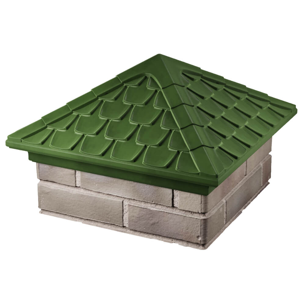 Колпак Zking Эльбрус Зеленый на столб 1.5х1.5 кирпича (385х385мм) в Томске фото