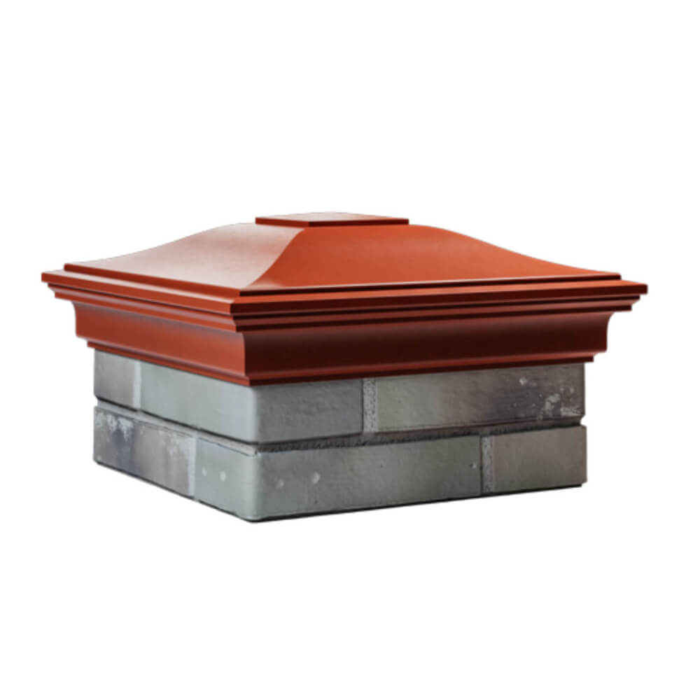 Колпак Zking Монблан Красный на столб 1.5х1.5 еврокирпича 0.7НФ (355х355мм) в Томске фото