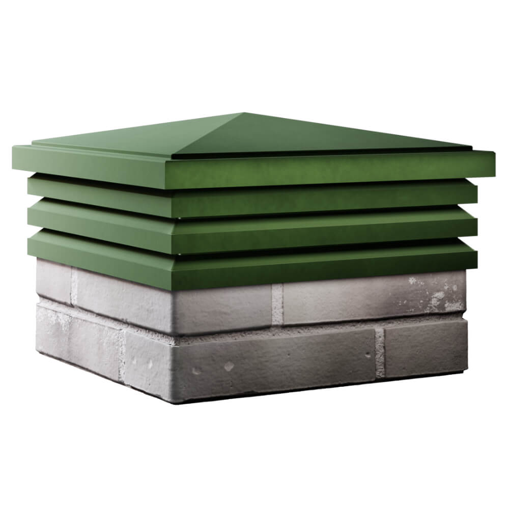 Колпак Zking Бона ХайТек Зеленый на столб 1.5х1.5 кирпича (385х385мм) в Томске фото