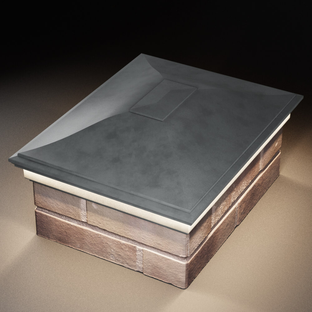 Колпак Zking Монблан Серый на столб 2х1.5 кирпича (515х385мм) c подсветкой в Томске фото