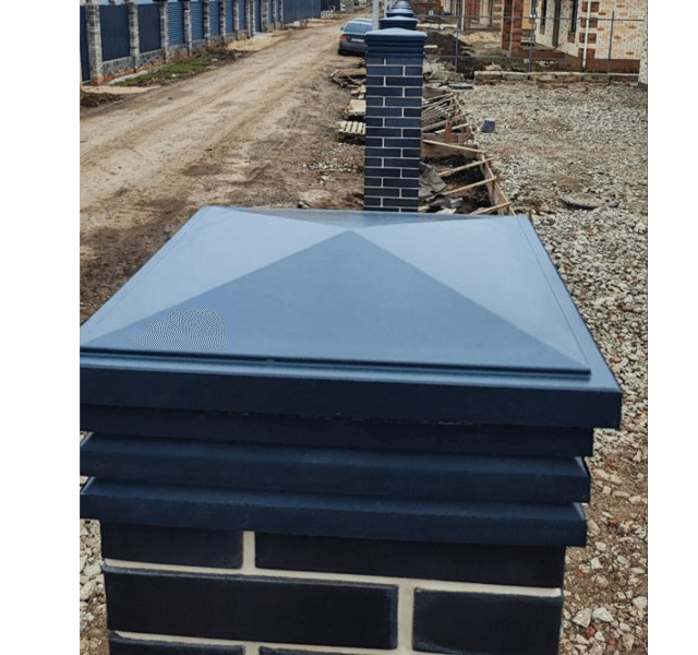 Колпак Zking Бона ХайТек Серый на столб 1.5х1.5 кирпича (385х385мм) в Томске фото