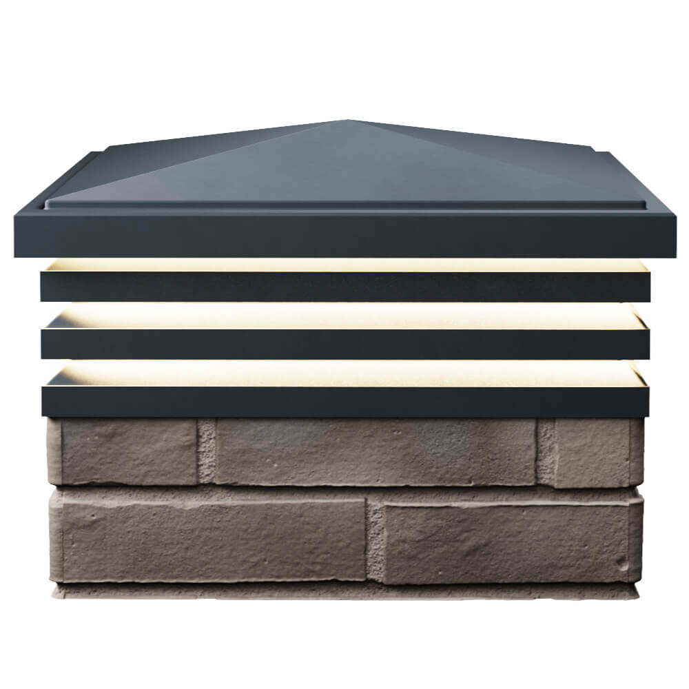 Колпак Zking Бона ХайТек Серый на столб 1.5х1.5 кирпича (385х385мм) с подсветкой в Томске фото