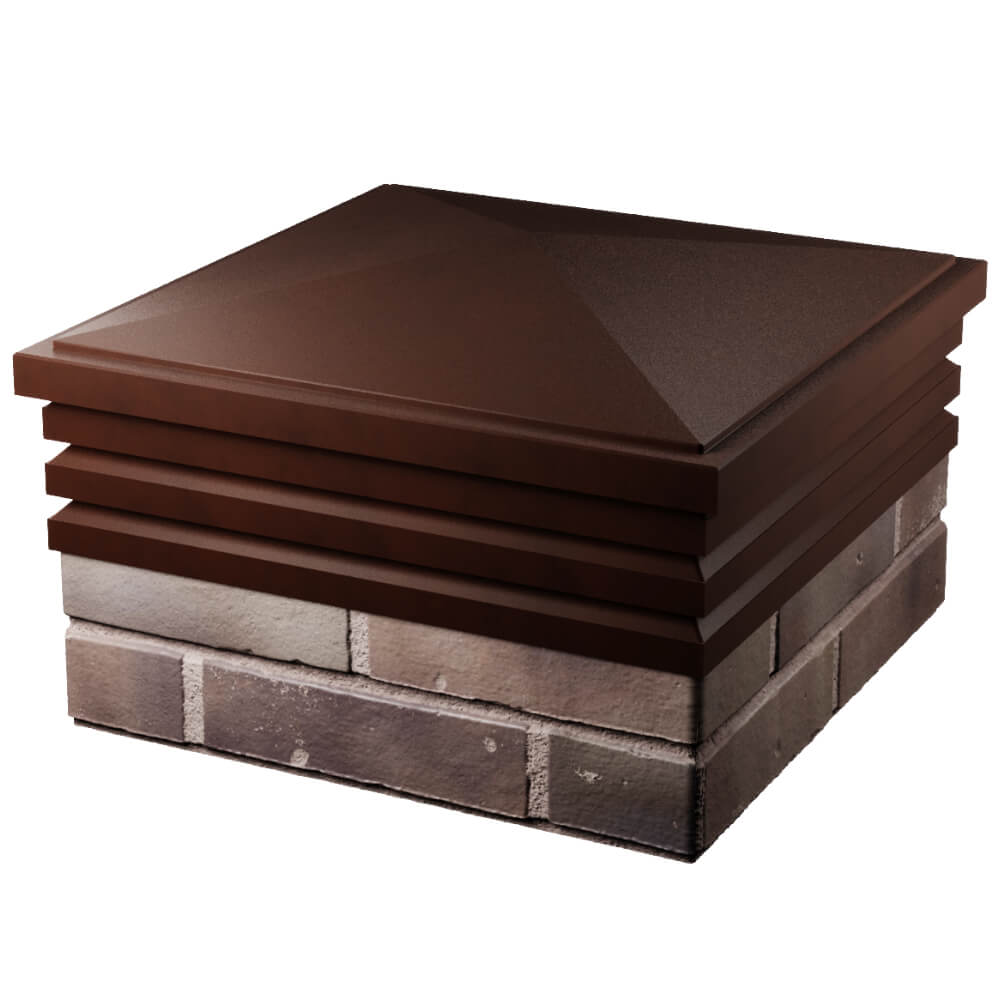 Колпак Zking Бона ХайТек Коричневый на столб 2х2 кирпича (513х513мм) в Томске фото